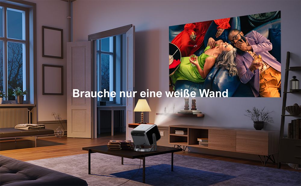 [Netflix 1080P & Android TV 11.0] ULTIMEA Nova C40 Beamer mit Gimbal-St&auml;nder, 600 ANSI, 4K-Dekodierung, Native 1080P, Bluetooth 5.3, Android TV 11.0, Dolby Audio, Autofokus & Keystone