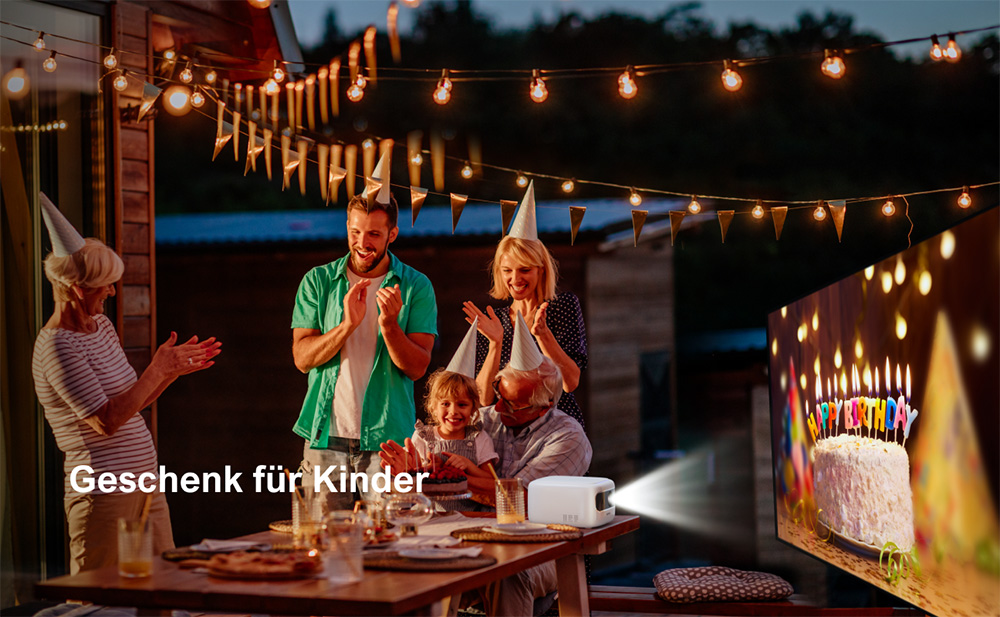 ULTIMEA Apollo P10 Tragbarer Beamer, 300 ANSI, 1080P-Dekodierung, natives 720P, 2,4 GHz/5 GHz WLAN