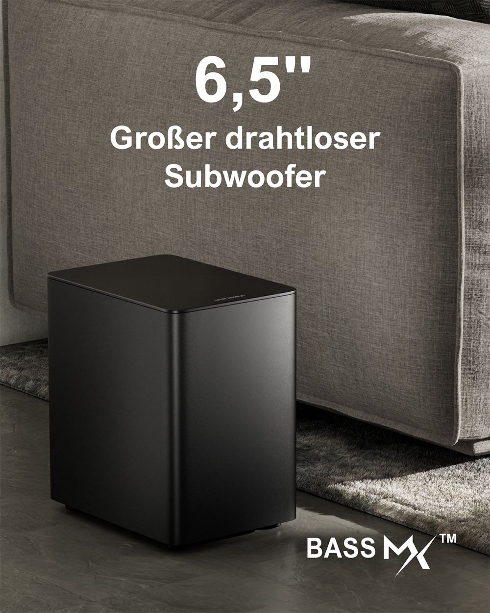 ULTIMEA Poseidon D80 7.1-Kanal-Soundbar-Subwoofer-Lautsprecher-Kit, Dolby Atmos, 460 W Spitzenleistung, APP-Steuerung, 10-Band-Equalizer-Einstellungen, 121 voreingestellte EQ-Matrizen, Bluetooth 5.3