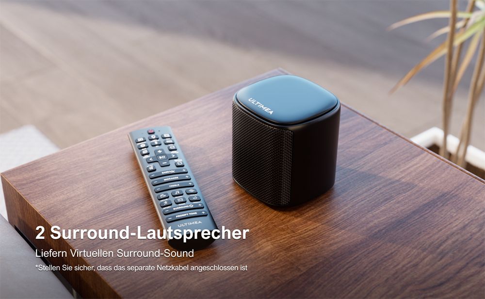 Ultimea Aura A30 5.1-Kanal Soundbar-Subwoofer-Lautsprecher-Kit, App-Steuerung, 10-Band-Equalizer-Einstellungen, 121 voreingestellte EQ-Matrizen