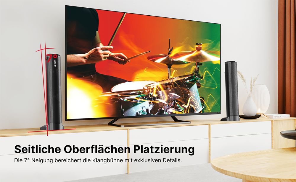 ULTIMEA Apollo S60 Abnehmbare Soundbar mit Subwoofer, 4.1 Kanal, Bluetooth 5.3, 3 EQ-Modi, 280 W Spitzenleistung
