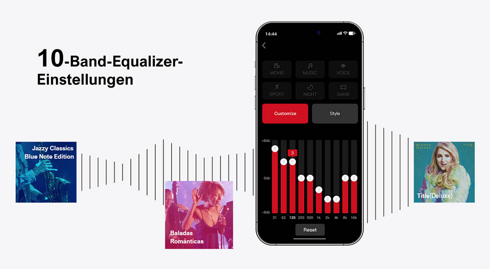 Ultimea Poseidon D70 7.1-Kanal-Soundbar-Subwoofer-Lautsprecher-Kit, 10-Band-Equalizer, 121 voreingestellte EQ-Matrizen, BassMX-Technologie, intelligente APP-Steuerung