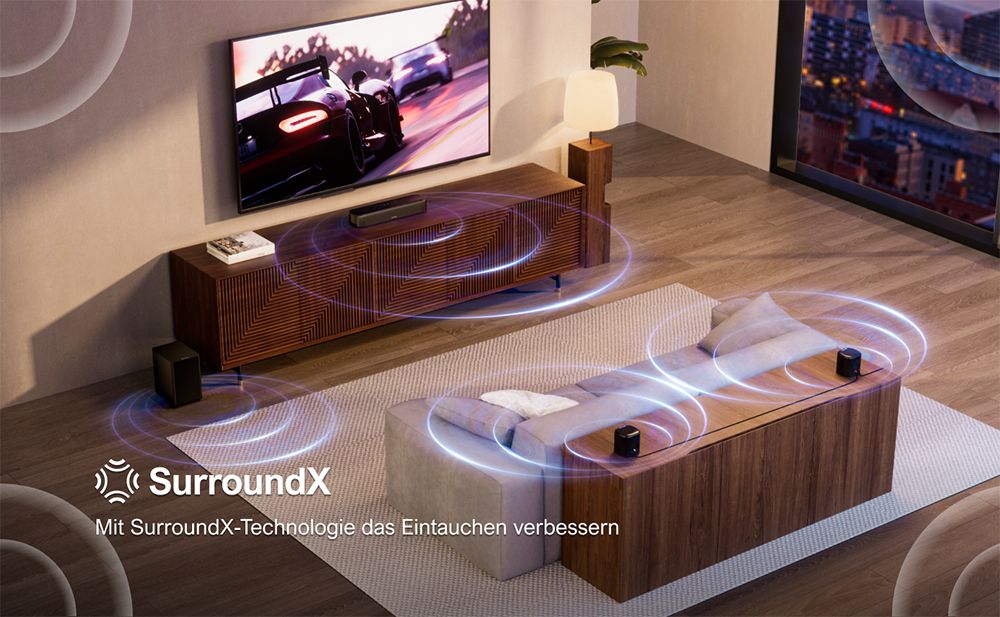 Ultimea Aura A30 5.1-Kanal Soundbar-Subwoofer-Lautsprecher-Kit, App-Steuerung, 10-Band-Equalizer-Einstellungen, 121 voreingestellte EQ-Matrizen