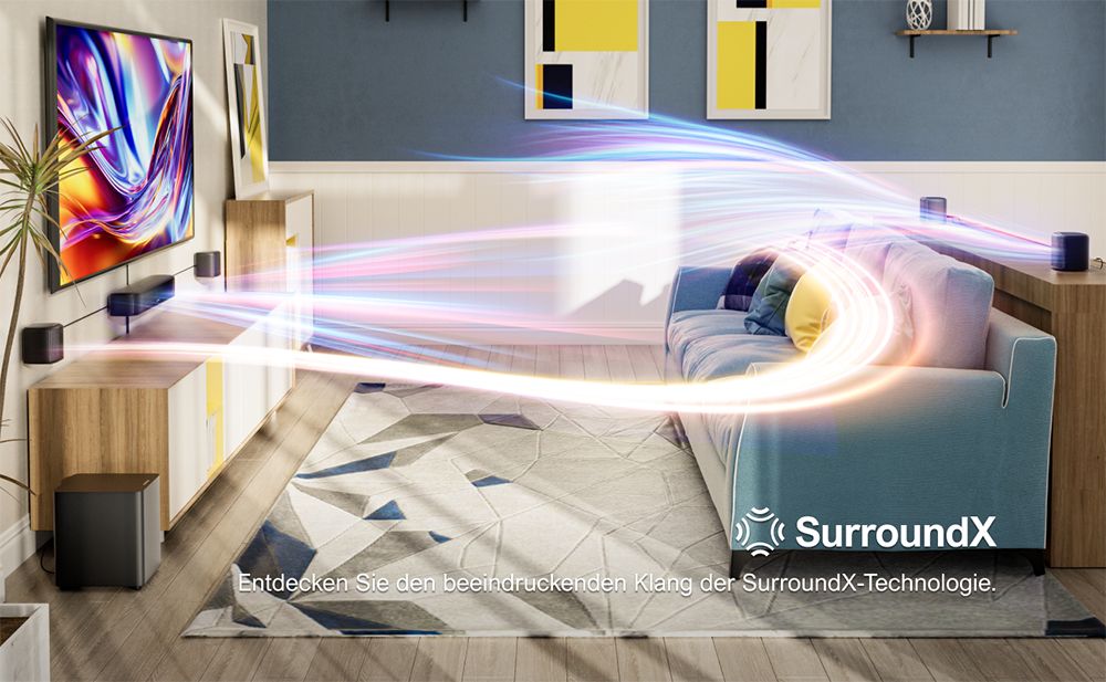 Ultimea Aura A40 Soundbar-Subwoofer-Lautsprecher-Kit, 7.1-Kanal, App-Steuerung, 10-Band-Equalizer-Einstellungen, 121 voreingestellte EQ-Matrizen, Bluetooth 5.3, 330 W Spitzenleistung