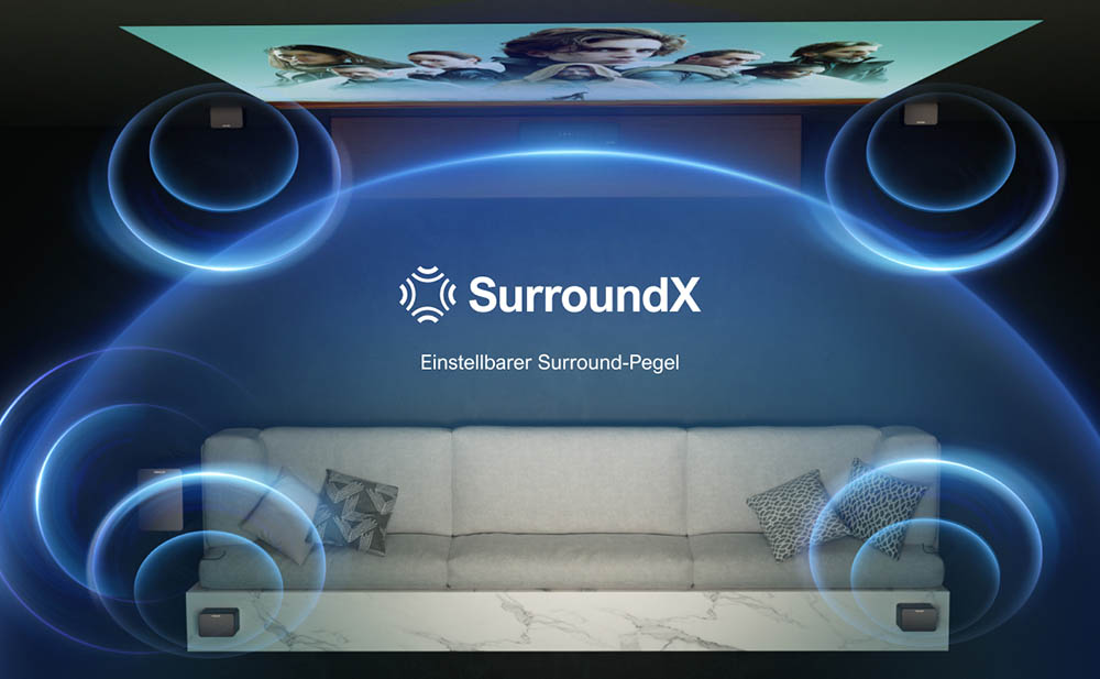 Ultimea Poseidon D70 7.1-Kanal-Soundbar-Subwoofer-Lautsprecher-Kit, 10-Band-Equalizer, 121 voreingestellte EQ-Matrizen, BassMX-Technologie, intelligente APP-Steuerung