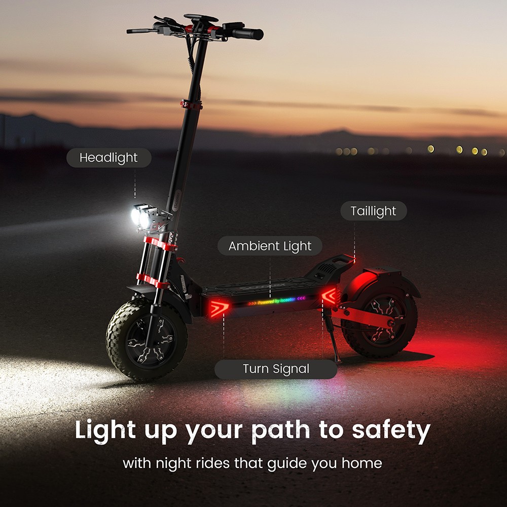 iScooter iX8 Electric Scooter, 2*1200W motor, 48V 20AH batéria, 12-palcová pneumatika, max. rýchlosť 60 km/h, dojazd 70 km, dvojité hydraulické kotúčové brzdy, predné & zadné odpruženie