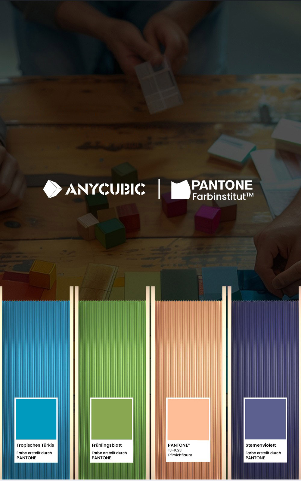 Anycubic Kobra 3 3D Drucker mit ACE Pro Combo + 6kg Creality Hyper-PLA Filament - Wei&szlig; + Erdbeerrot + Orange + Rot + Golden + Blau