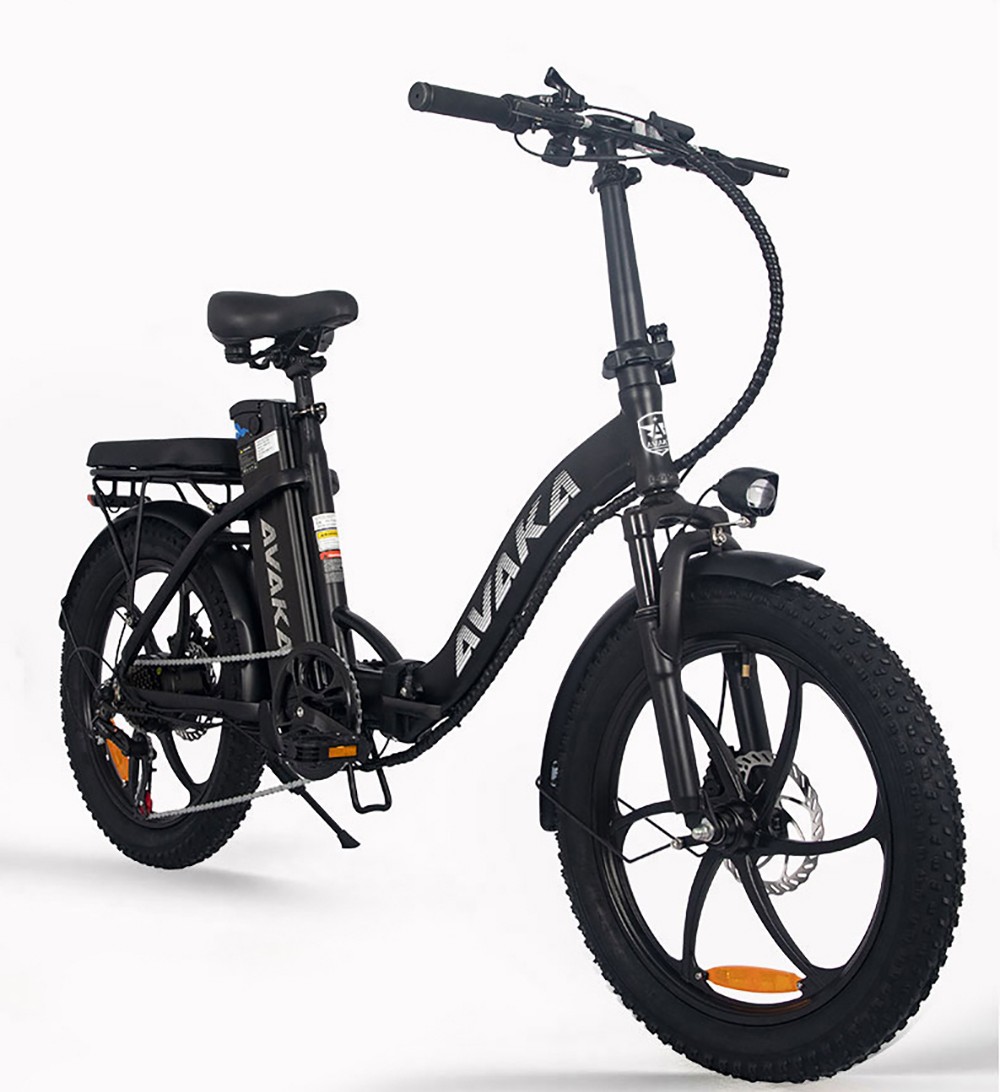 AVAKA BZ20 PLUS Elektrobicykel skladací 20*3,0 palcový Fat Tires 500W Brushless Motor 25Km/h Max. rýchlosť 48V 18.2Ah batéria 100Km dojazd 120KG max. zaťaženie Dvojkotúčová brzda Shimano 7-stupňová prevodovka IP54 Vodotesný LCD displej Jednodielne koleso - čierne