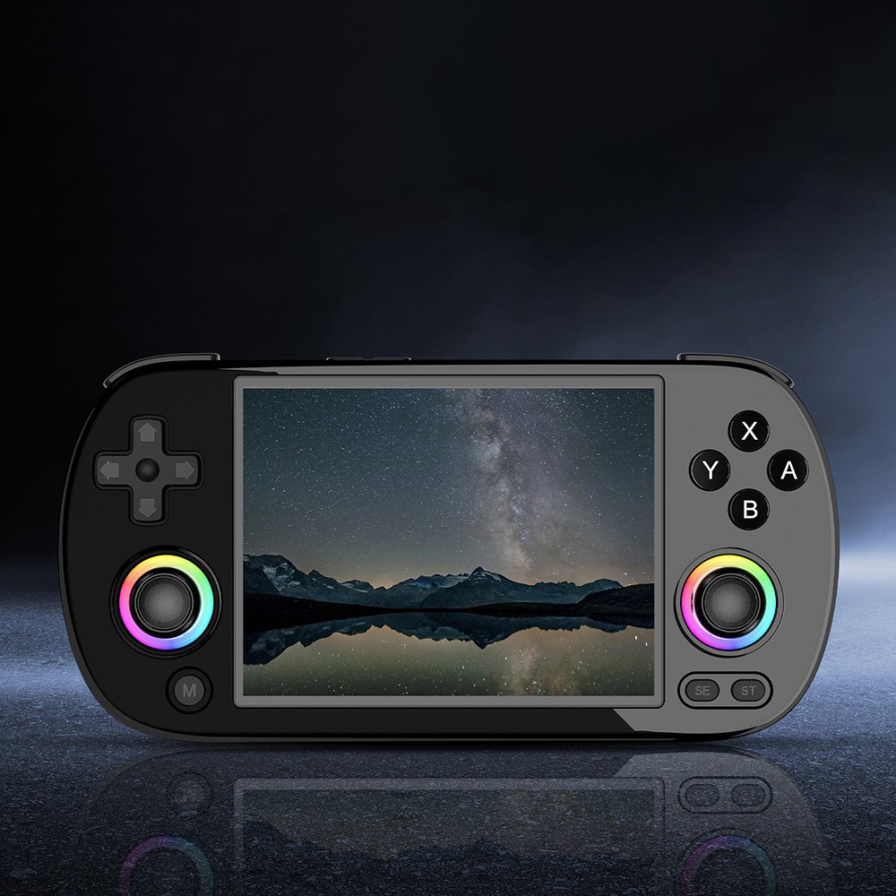 ANBERNIC RG40XX H Retro-Spielkonsole mit RGB-Licht, 32 GB + 256 GB TF-Karte mit &uuml;ber 16.000 Spielen, LPDDR4 1 GB, 640 x 480P IPS-Bildschirm, 3200 mAh Akku f&uuml;r 6 Stunden Autonomie, Linux-Betriebssystem, 5G WLAN Bluetooth, Moonlight-Streaming &ndash; Schwarz