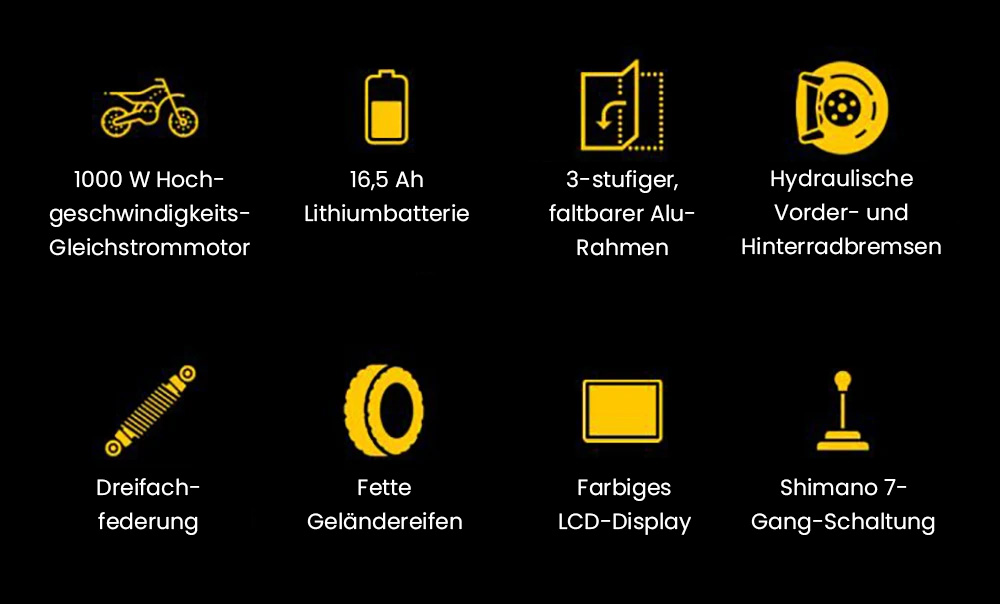 PVY Z20 Plus Faltbares E-Bike, 20 x 4,0 Zoll dicke Reifen, 1000-W-Motor, 50 km/h Geschwindigkeit, 16,5-Ah-Akku, 80&ndash;120 km Reichweite, 150 kg Tragkraft &ndash; Grau