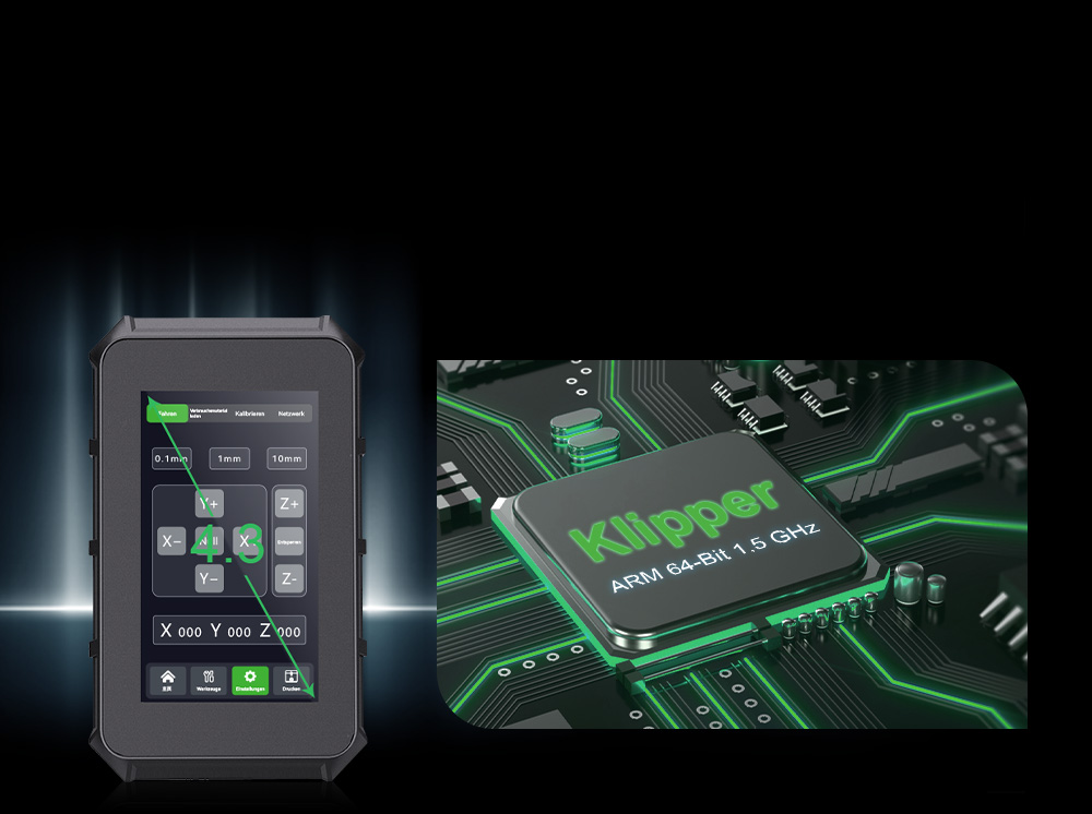 Artillery Sidewinder X4 Plus 3D-Drucker, 500 mm/s Druckgeschwindigkeit, 300 x 300 x 400 mm Bauvolumen, XY-Linearf&uuml;hrungsschiene aus Metall, automatische Nivellierung, effiziente K&uuml;hlventilatoren mit 8000 U/min