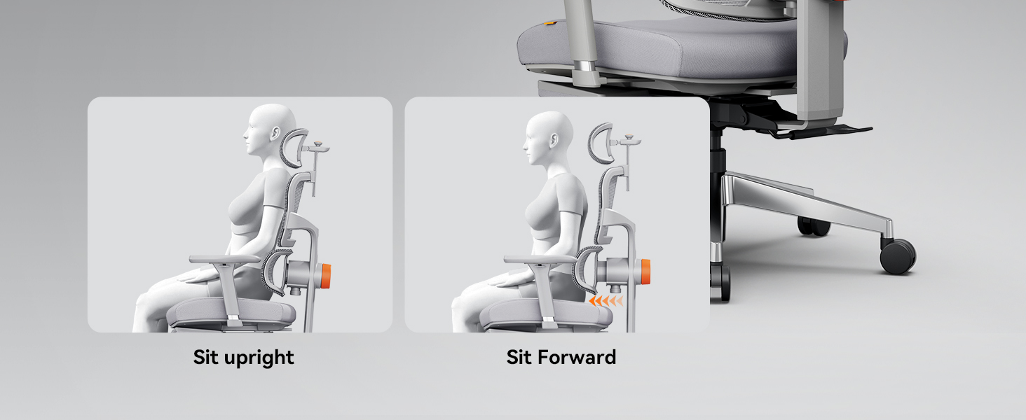 NEWTRAL NT002 Ergonomic Chair with Detachable Workstation Desktop, Adaptive Lower Back Support, Adjustable Armrest Headrest Footrest, Gray