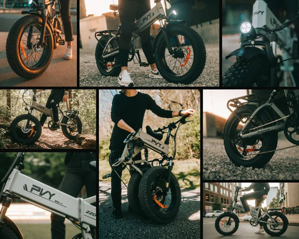PVY Z20 Plus Faltbares E-Bike, 20 x 4,0 Zoll dicke Reifen, 1000-W-Motor, 50 km/h Geschwindigkeit, 16,5-Ah-Akku, 80&ndash;120 km Reichweite, 150 kg Tragkraft &ndash; Grau