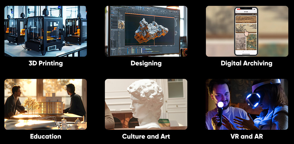 3DMakerpro Moose Lite 3D Scanner, NIR Light Source, 0.05mm Accuracy, 0.10mm Resolution, 24-bit Color Camera, 10fps Frame Rate, Anti-Shake Lenses, Compatible with Windows/MacOS