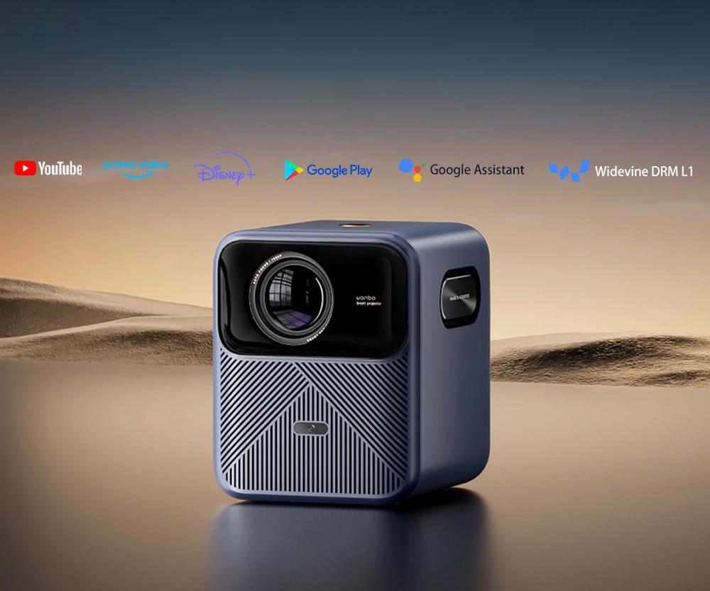 Wanbo Mozart 1 Pro LCD-Beamer, 900 ANSI, Native 1080P, Android TV 11, Autofokus, Objektvermeidung &ndash; EU-Stecker