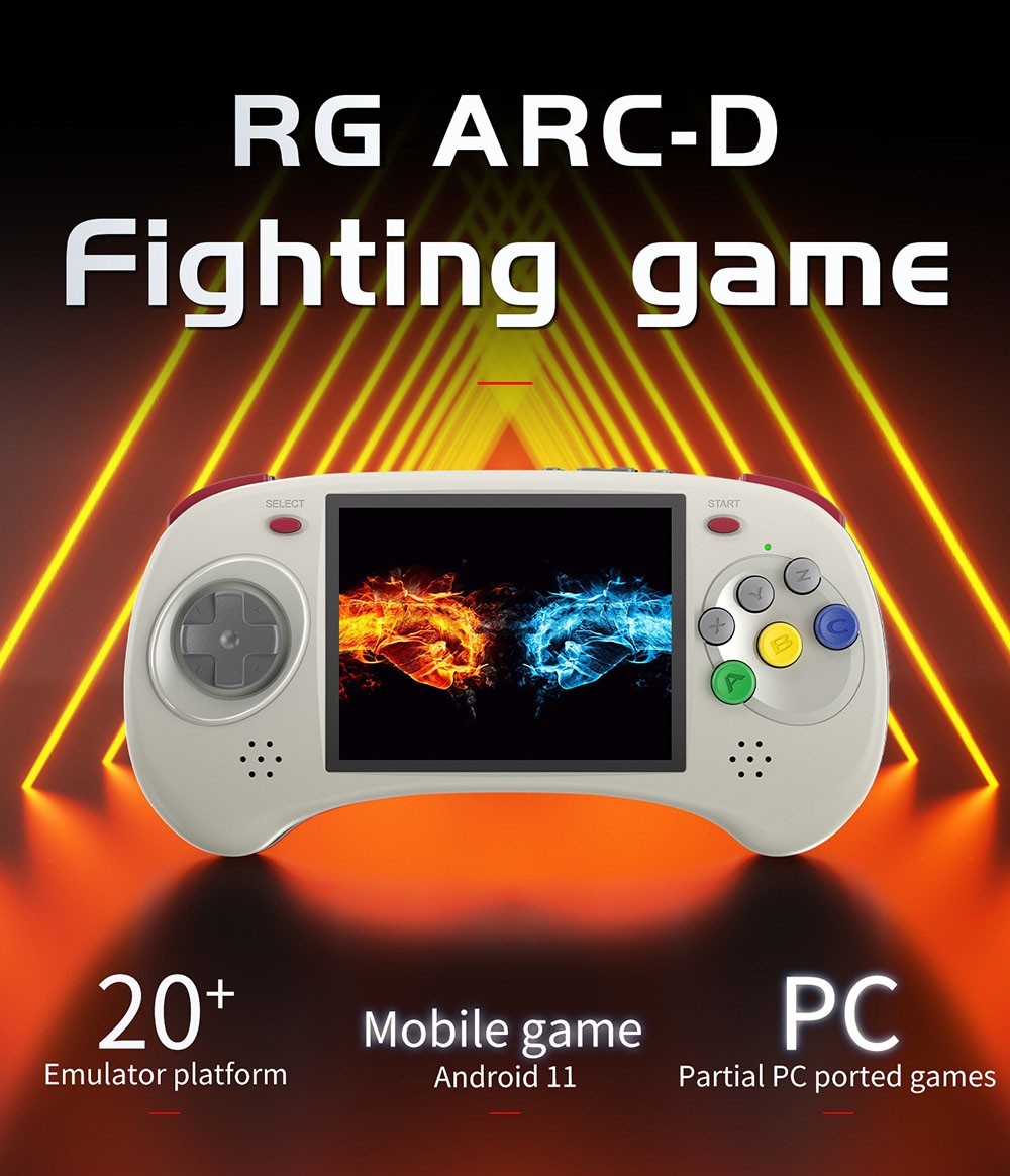 Refurbished ANBERNIC RG ARC-D Game Console, Touch Screen, 128GB TF Card, 32GB Android 16GB Linux, 2GB LPDDR4, HDMI Output - Grey