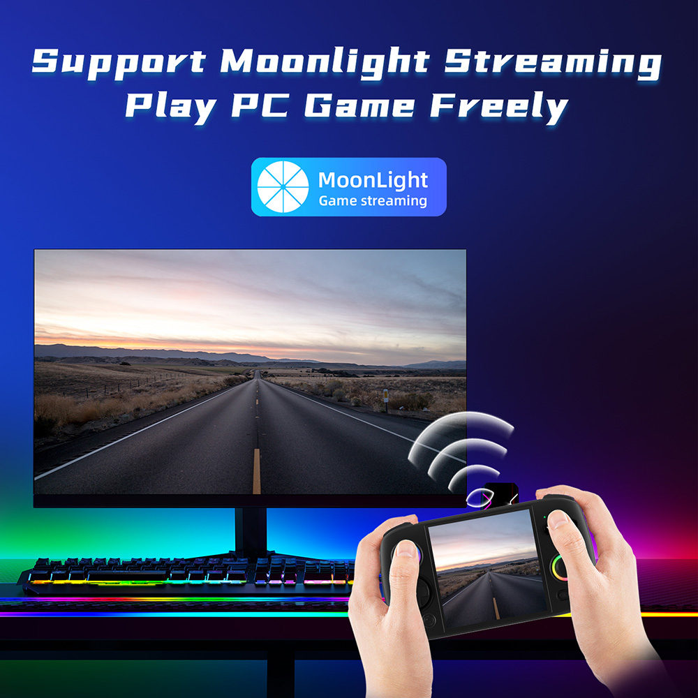 Refurbished ANBERNIC RG Cube Game Console, 8GB LPDDR4X RAM 128GB UFS2.2 Storage, 256GB TF Card 9000+ games, Android 13, 3.95-inch IPS Touchscreen 720*720, 5G WiFi Bluetooth 5.0, Moonlight Streaming, 7 Hours of Playtime, RGB Light - Black