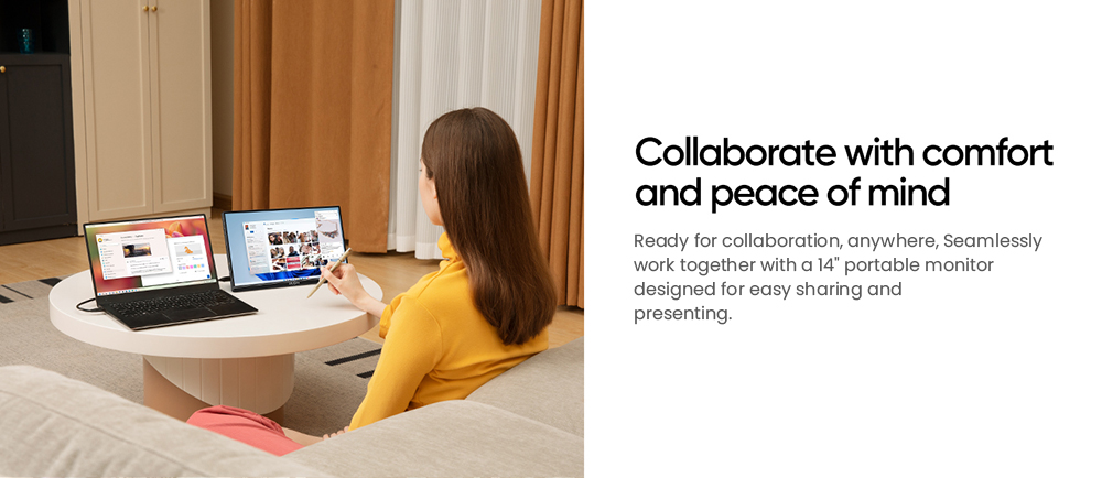 ARZOPA  A1S 14-inch Portable Monitor, 1920*1080 FHD 16:9 IPS Screen, 60Hz Refresh Rate, 1W*2 Built-in Speakers, 1*Mini HDMI, 2*Full Function Type-C, External Monitor for Laptop PC Phone Xbox PS4/5 Switch