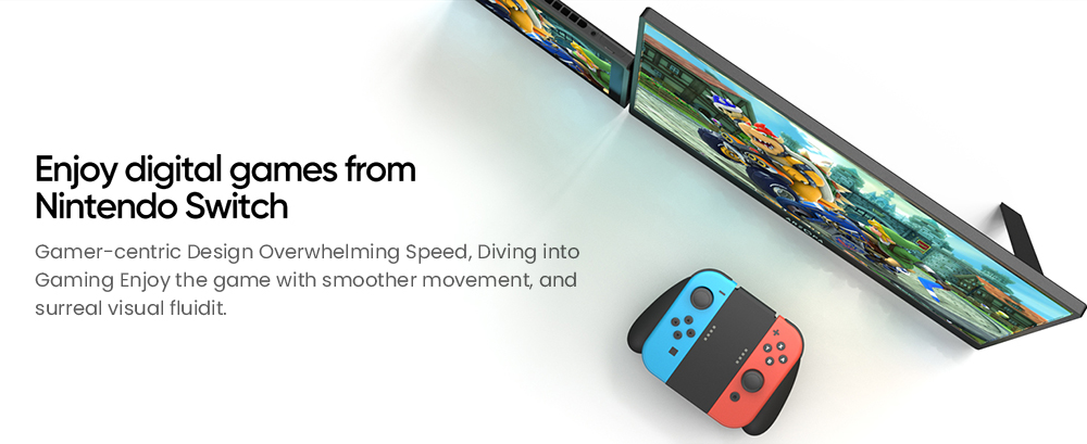 ARZOPA Z1FC 16.1-inch Portable Gaming Monitor, 144Hz Refresh Rate, 1920*1080 FHD 16:9 IPS Screen, Built-in Speakers, 1*Mini HDMI, 2*Full Function Type-C, Second Screen for Laptop, PC, Phone, PS4/5, Mac, Xbox, Switch