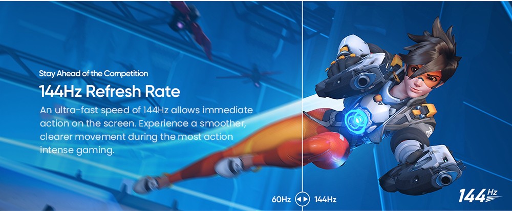 ARZOPA Z1FC 16.1-inch Portable Gaming Monitor, 144Hz Refresh Rate, 1920*1080 FHD 16:9 IPS Screen, Built-in Speakers, 1*Mini HDMI, 2*Full Function Type-C, Second Screen for Laptop, PC, Phone, PS4/5, Mac, Xbox, Switch