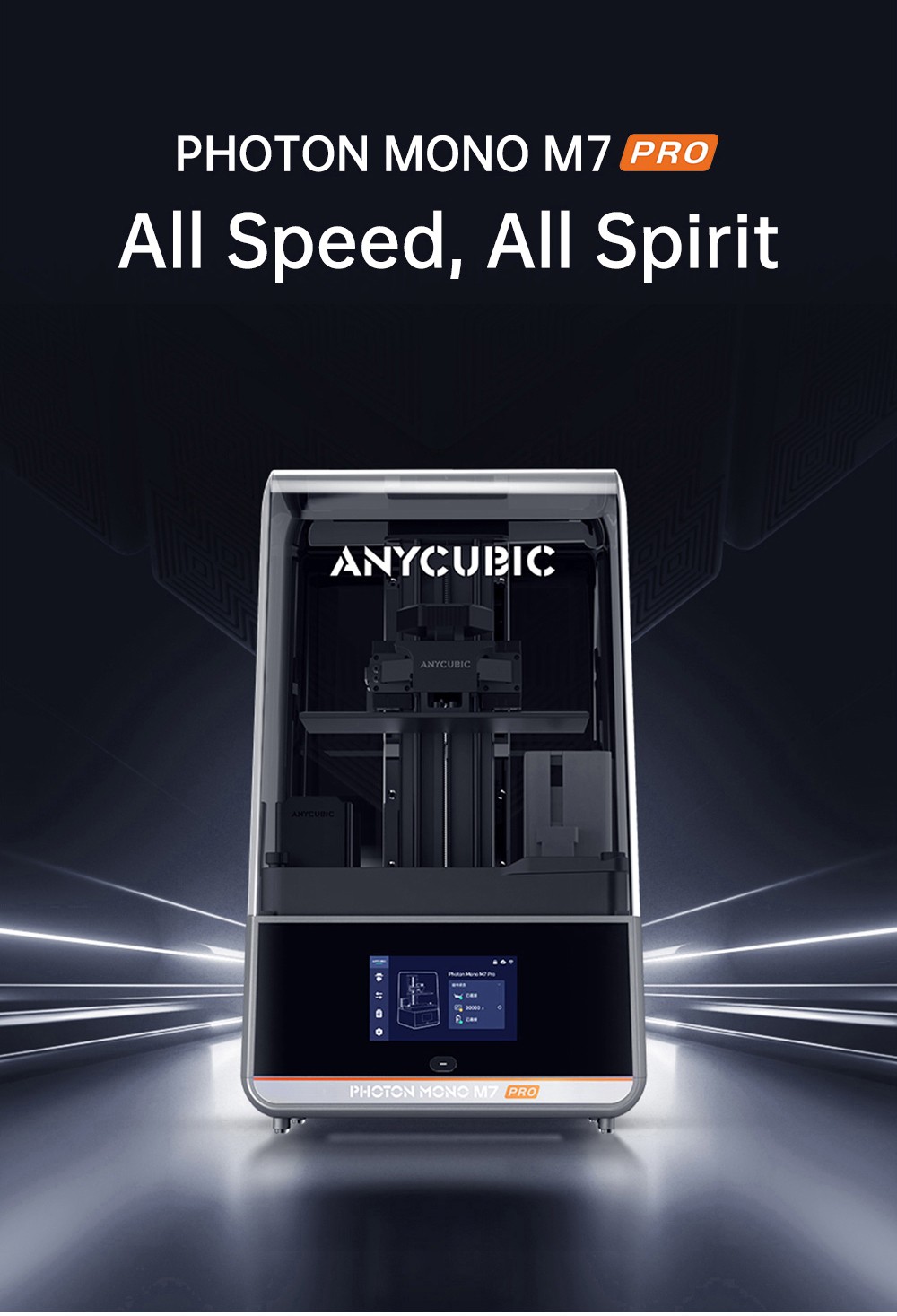 Anycubic Photon Mono M7 Pro Harz 3D Drucker, 14K COB LighTurbo 3.0 Quelle, 10.1&ldquo; Mono LCD, 0.1mm Schichth&ouml;he, 170mm/h Druckgeschwindigkeit, Auto-Adaptive, Auto Resin Refill, Dynamic Temp-Control Resin Vat, Leveling-free, 223*126*230mm