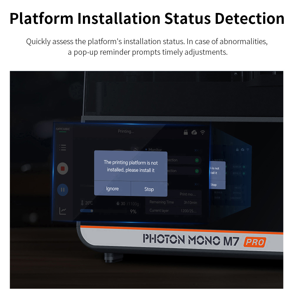 Anycubic Photon Mono M7 Pro Harz 3D Drucker, 14K COB LighTurbo 3.0 Quelle, 10.1&ldquo; Mono LCD, 0.1mm Schichth&ouml;he, 170mm/h Druckgeschwindigkeit, Auto-Adaptive, Auto Resin Refill, Dynamic Temp-Control Resin Vat, Leveling-free, 223*126*230mm