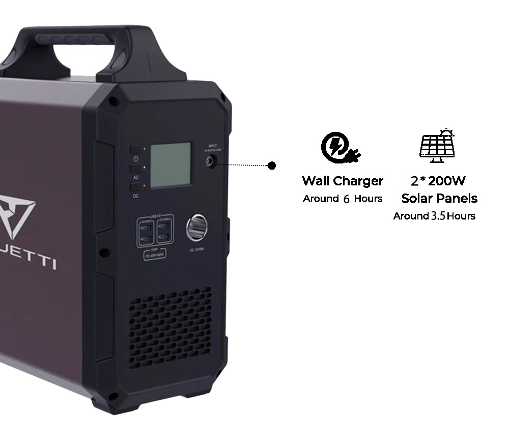 BLUETTI EB120 1000W Portable Power Station, 1200Wh Lithium Battery Solar Generators Power Supply with 2 x 220V AC Outlet
