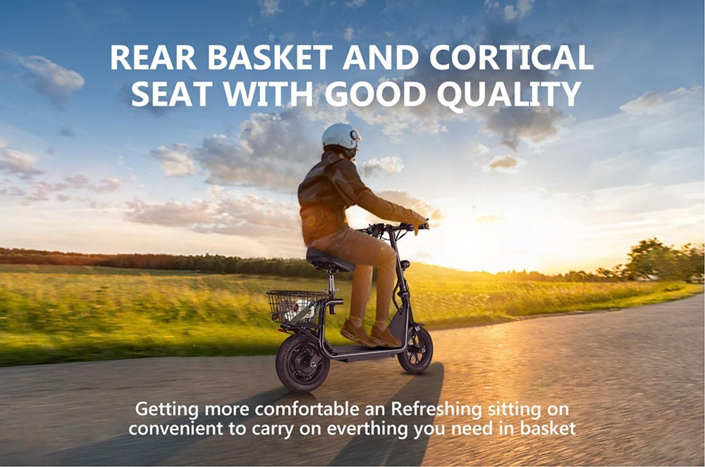 BOGIST M5 Pro Electric Scooter Seat and Cargo Carrier, 12 Inch Pneumatic Tire, 500W Motor, up to 40KM/H Shock Aborsbing