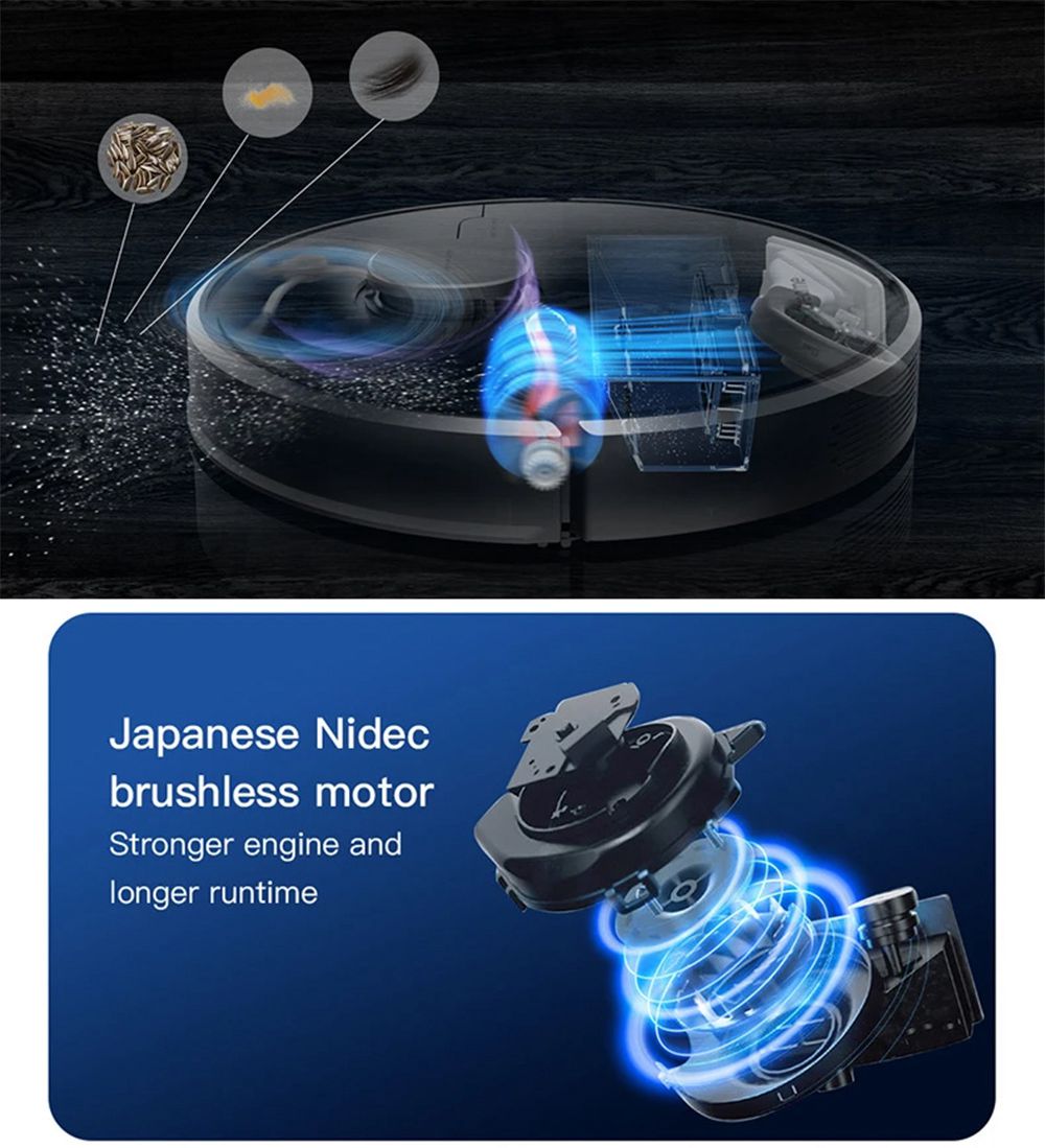 Refurbished Dreame D9 Robot Vacuum Cleaner, 3000Pa Mop with 270ml Water Tank, LDS Navigation, AI Recharge 5200mAh Battery