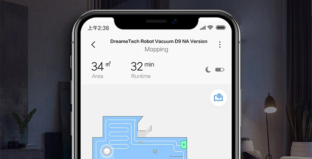Refurbished Dreame D9 Robot Vacuum Cleaner, 3000Pa Mop with 270ml Water Tank, LDS Navigation, AI Recharge 5200mAh Battery