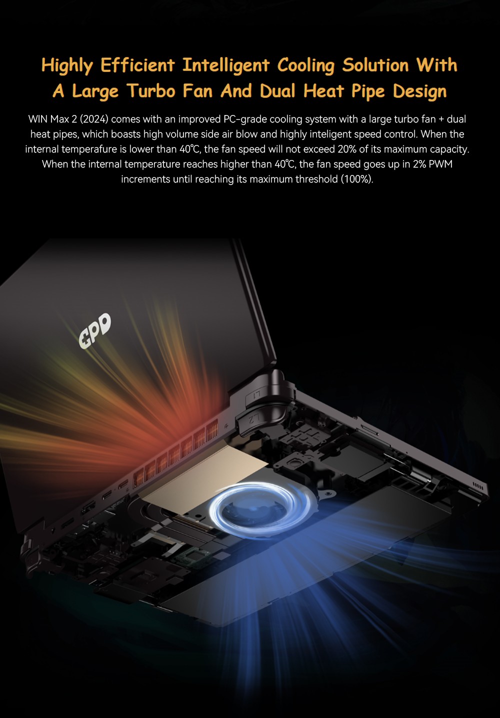 GPD WIN Max 2 2024 Handheld Gaming PC, AMD Ryzen 7 8840U, 10.1'' 2560*1600 Screen, 32GB RAM 1TB SSD, 4G LTE, Fingerprint Sensor Power Button, WiFi6, 1*USB4 1*USB3.2 Type-C 1*USB3.2 Type-A 1*Oculink 1*MicroSD Slot HDMI - EU Plug