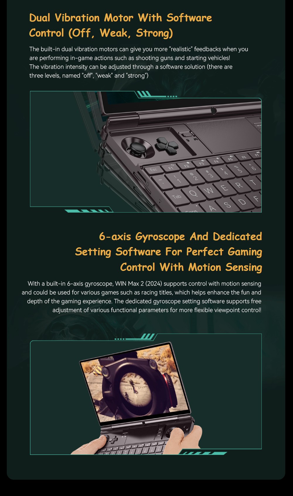 GPD WIN Max 2 2024 Handheld Gaming PC, AMD Ryzen 7 8840U, 10.1'' 2560*1600 Screen, 32GB RAM 1TB SSD, 4G LTE, Fingerprint Sensor Power Button, WiFi6, 1*USB4 1*USB3.2 Type-C 1*USB3.2 Type-A 1*Oculink 1*MicroSD Slot HDMI - EU Plug