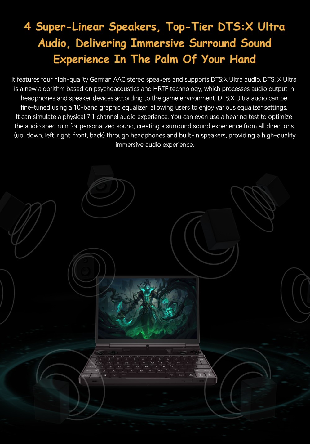 GPD WIN Max 2 2024 Handheld Gaming PC, AMD Ryzen 7 8840U, 10.1'' 2560*1600 Screen, 32GB RAM 1TB SSD, 4G LTE, Fingerprint Sensor Power Button, WiFi6, 1*USB4 1*USB3.2 Type-C 1*USB3.2 Type-A 1*Oculink 1*MicroSD Slot HDMI - US Plug