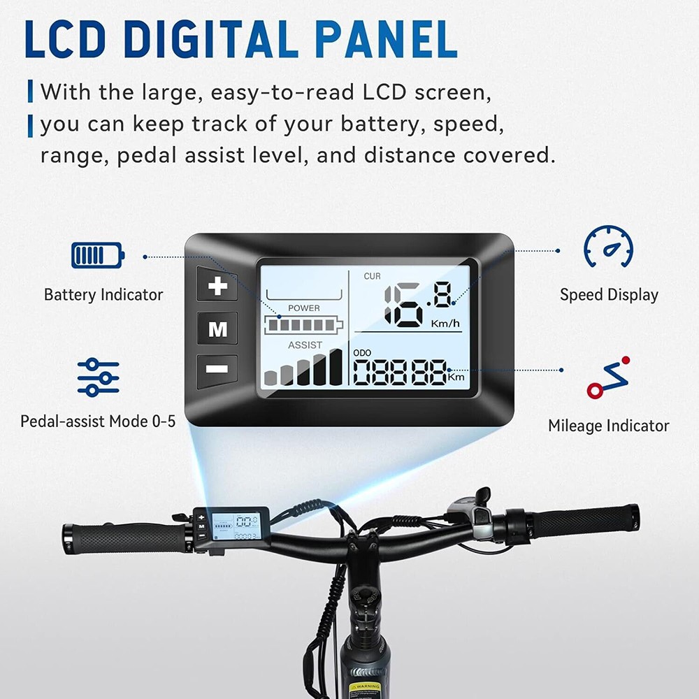 HAVSCO-27.5 Elektrofahrrad, 250-W-Motor, 36-V-12,5-Ah-Akku, 27,5 x 2,1-Zoll-Reifen, 25 km/h H&ouml;chstgeschwindigkeit, 96 km Reichweite, Drehmomentsensoren, Scheibenbremse, gefederte Vordergabel, Shimano 7-Gang-Schaltung, LCD-Display