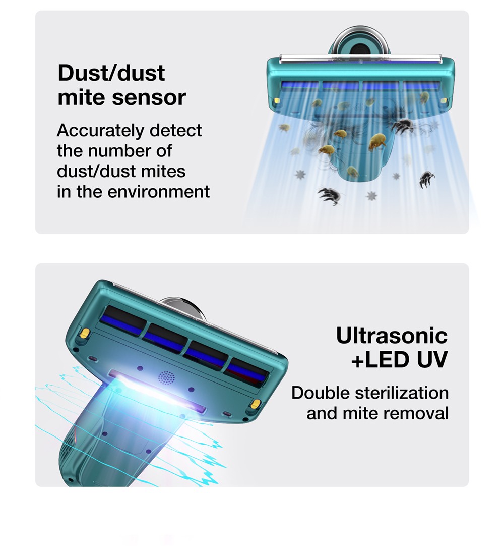 Jimmy BX6 Handheld Anti-Mite Vacuum Cleaner, 600W, 240mm Widened Suction Port, UV Lamp and Ultrasonic Technology - Blue