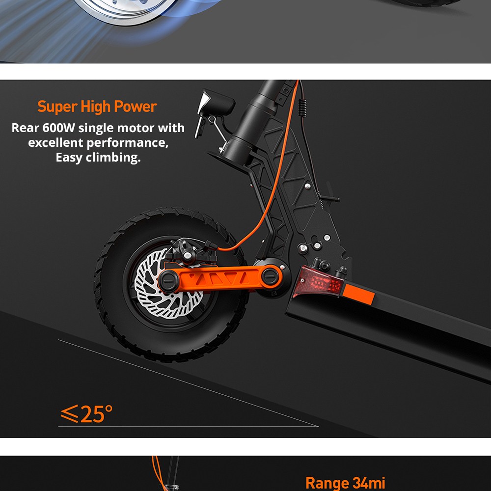 Joyor S5-Z Electric Scooter, 600W Motor, 48V 13AH Battery, 10-inch Tires, 31mph Max Speed, 34 miles Range, Front & Rear Disc Brake, Rocker Arm Suspension System