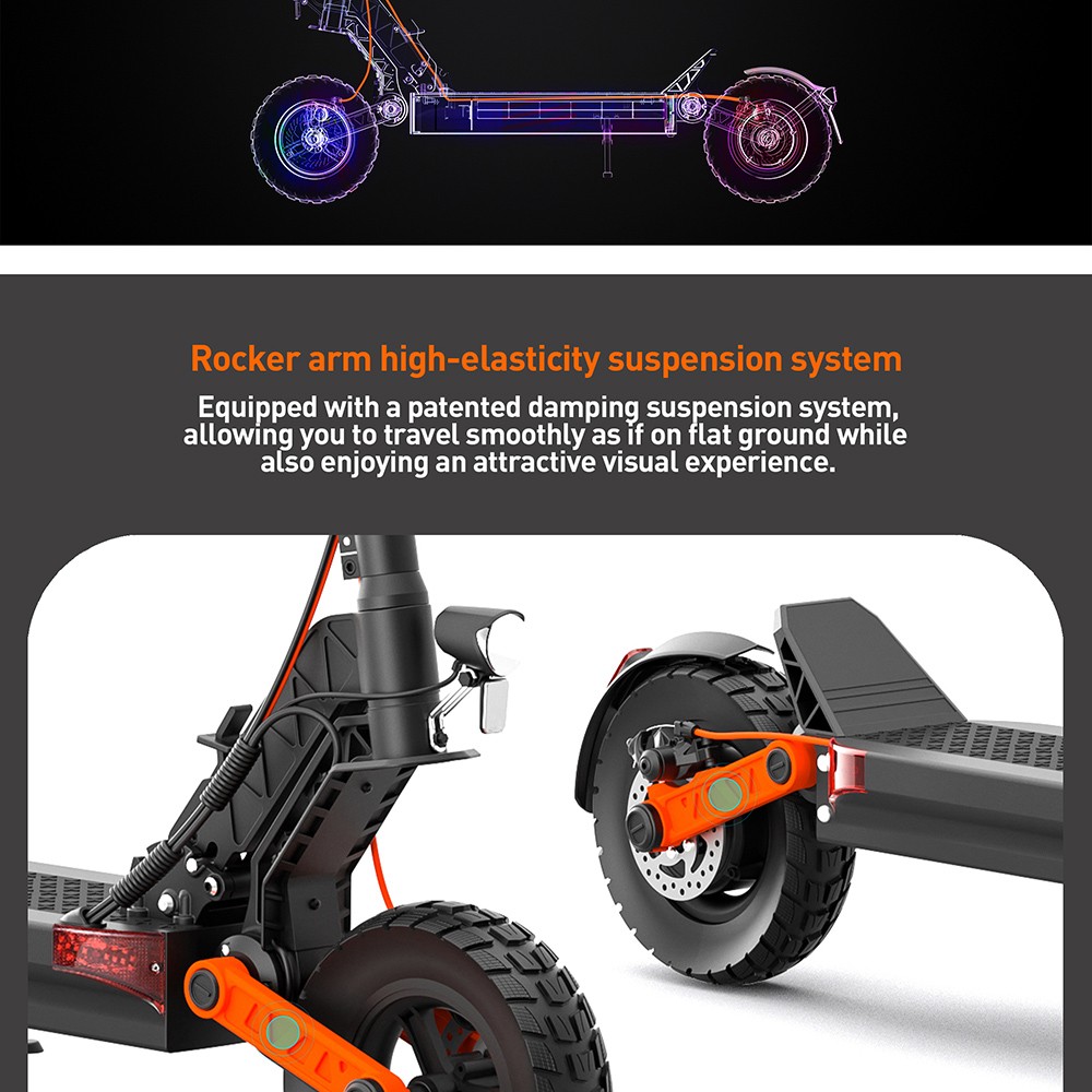Joyor S5-Z Electric Scooter, 600W Motor, 48V 13AH Battery, 10-inch Tires, 31mph Max Speed, 34 miles Range, Front & Rear Disc Brake, Rocker Arm Suspension System