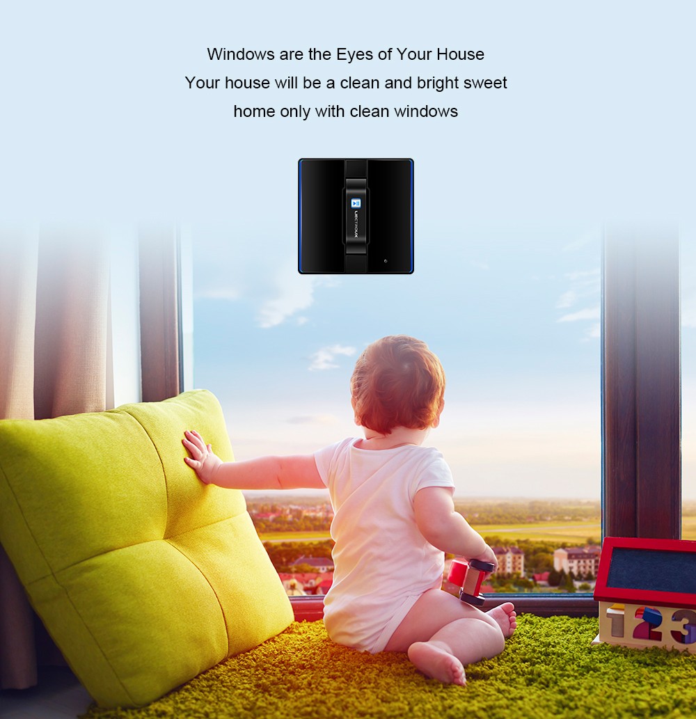 Refurbished Liectroux  WS1080 2800Pa Robot Window Vacuum Cleaner, Laser Sensor with App, Antifall Auto Glass Mop, Home Floor Windows Wall Cleaning