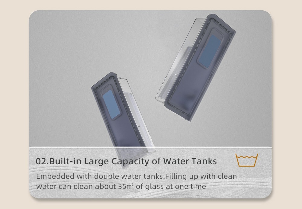 LIECTROUX YW509 Fensterputzroboter, Doppelter Wassertank, 3000 Pa Saugleistung, Intelligente Pfadplanung, Fernbedienung