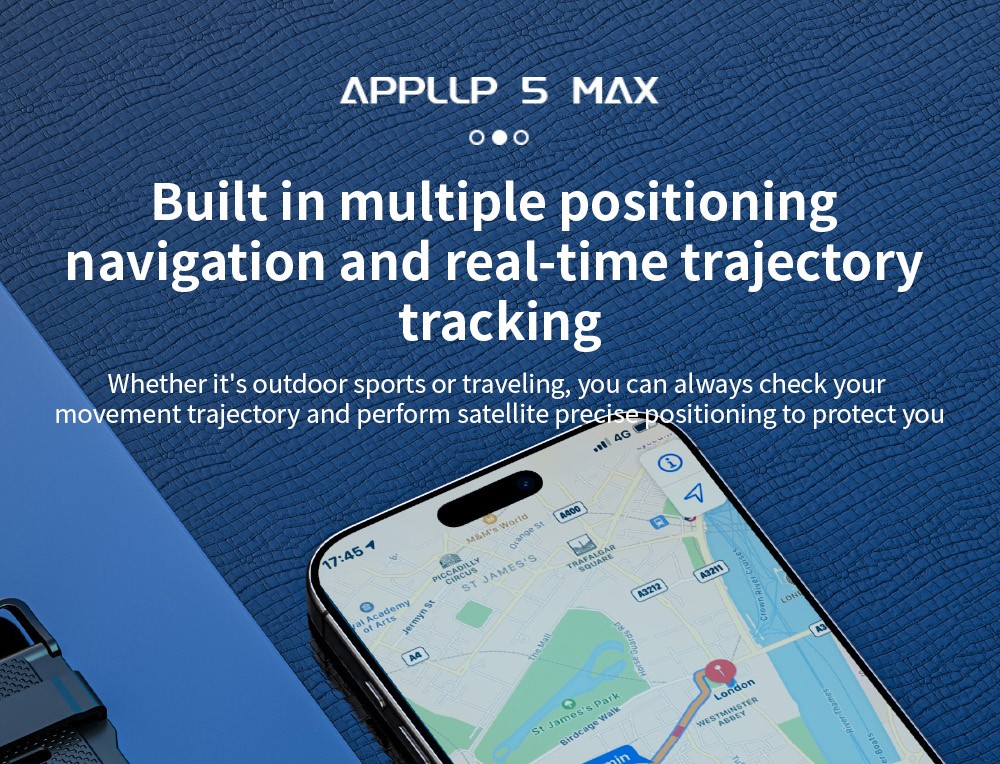 LOKMAT APPLLP 5 MAX Smartwatch, 2.4-inch HD Screen, Android 10.7, 1500mAh Battery, 4G/5G Calling, Dual Cameras, 4GB+64GB, Heart Rate Blood Oxygen Monitoring