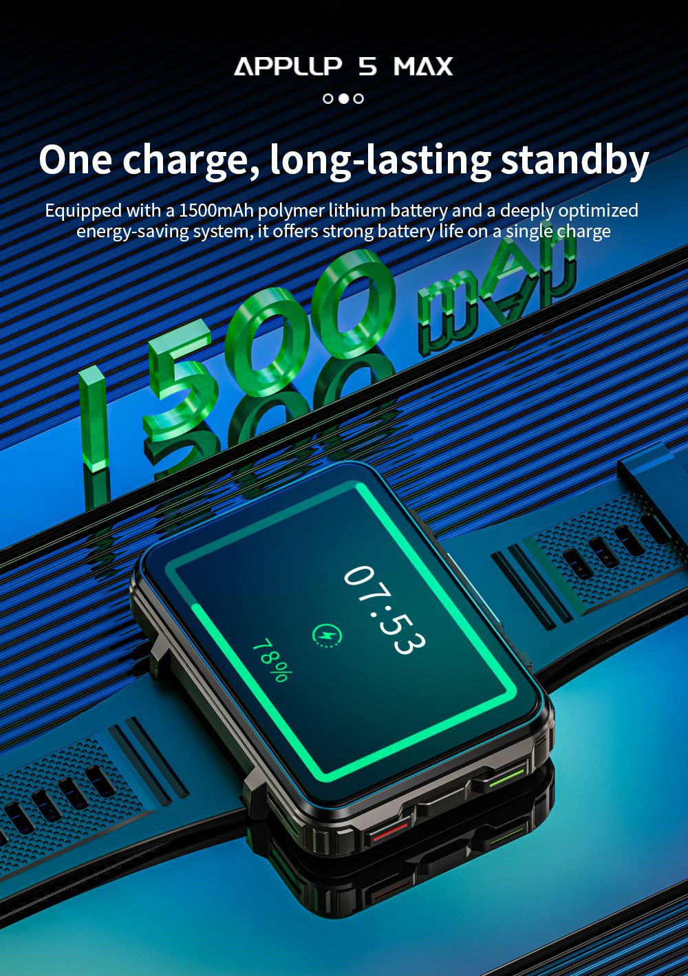 LOKMAT APPLLP 5 MAX Smartwatch, 2.4-inch HD Screen, Android 10.7, 1500mAh Battery, 4G/5G Calling, Dual Cameras, 4GB+64GB, Heart Rate Blood Oxygen Monitoring