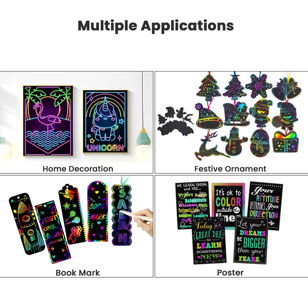 Mecpow Kratzpapier Kunst Set - 120St&uuml;ck