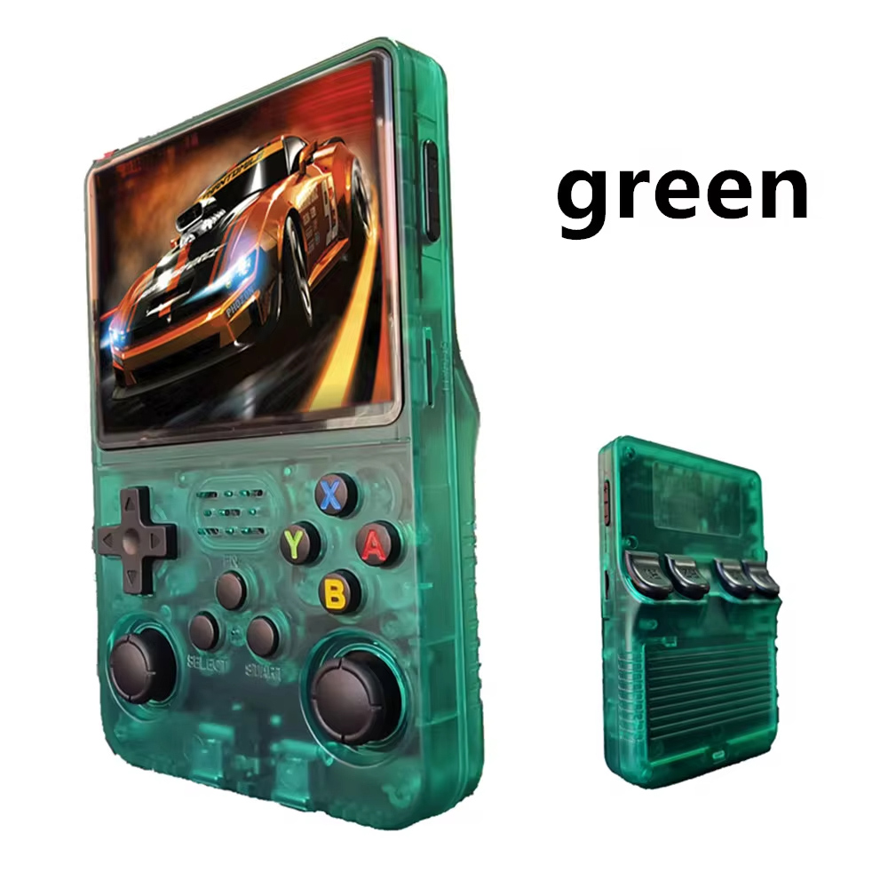 R36S Retro Game Console, 64GB TF Card with 10000 Games, 32GB ArkOS 2.0 Based on Linux, 20 Emulators, 3.5-inch IPS Screen, 1GB DDR3L, 8W Speaker, 3-5H Battery Life - Green