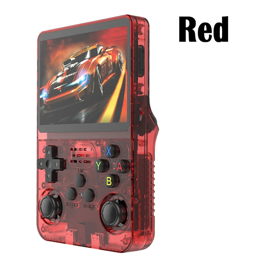 R36S Retro Game Console, 64GB TF Card with 10000 Games, 32GB ArkOS 2.0 Based on Linux, 20 Emulators, 3.5-inch IPS Screen, 1GB DDR3L, 8W Speaker, 3-5H Battery Life - Red