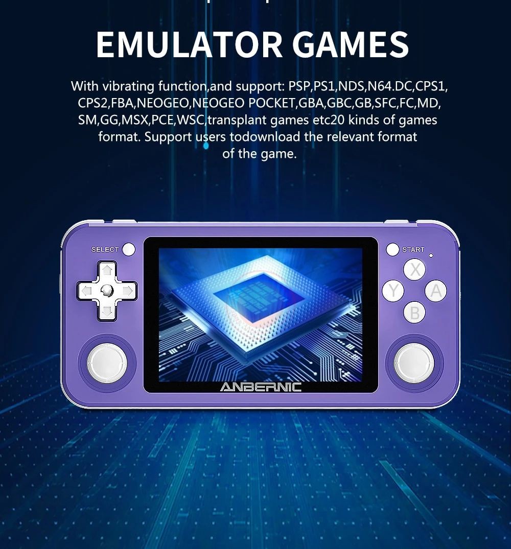ANBERNIC RG351P 64GB Retro Game Console RK3326 Open Source 3.5 inch IPS Screen 10000 Games - Black