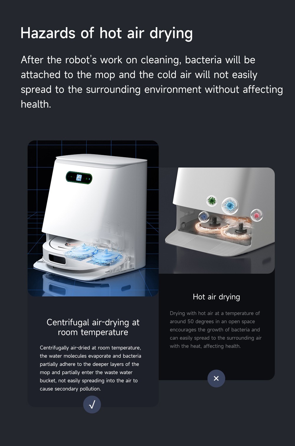 ROIDMI EVA Smart Robot Vacuum Cleaner, Self-Cleaning & Emptying 3200Pa Powerful Suction 3-in-1 Vacuuming Sweeping Mopping