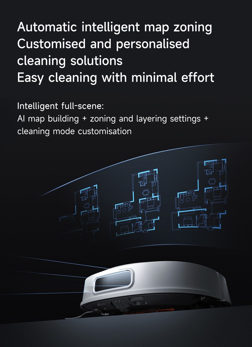 ROIDMI EVA Smart Robot Vacuum Cleaner, Self-Cleaning & Emptying 3200Pa Powerful Suction 3-in-1 Vacuuming Sweeping Mopping