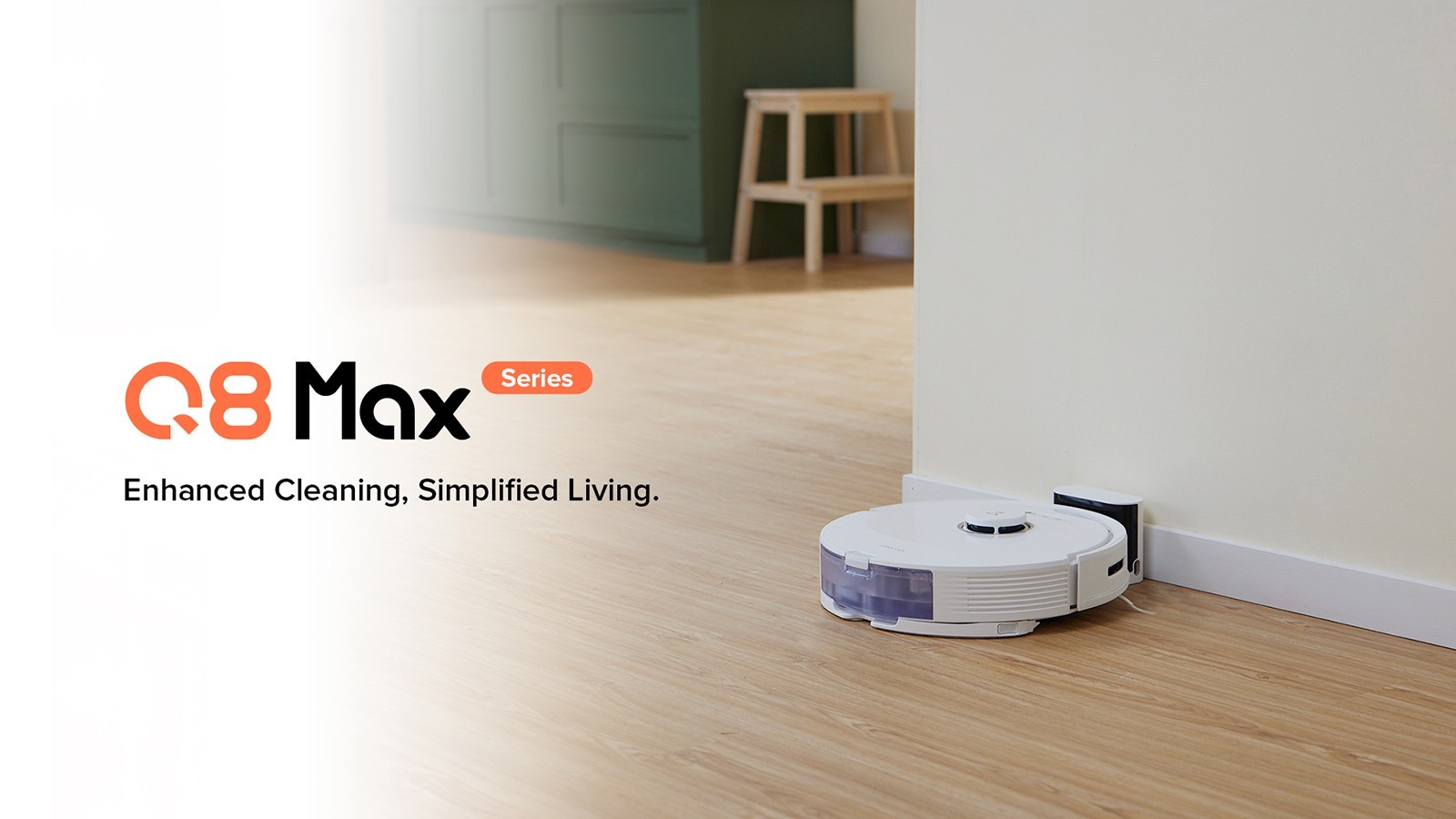 Aspirateur robot Roborock Q8 Max, aspiration 5500 Pa, brosse DuoRoller, navigation LDS, poubelle 470 ml, réservoir d'eau 350 ml