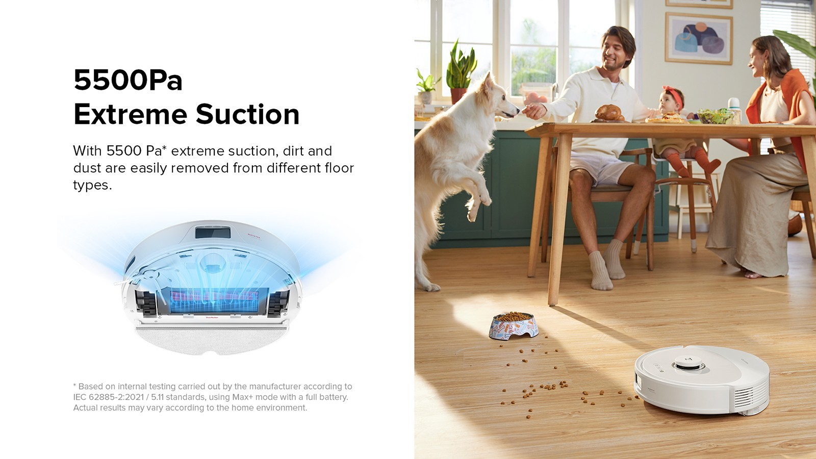 Aspirateur robot Roborock Q8 Max, aspiration 5500 Pa, brosse DuoRoller, navigation LDS, poubelle 470 ml, réservoir d'eau 350 ml