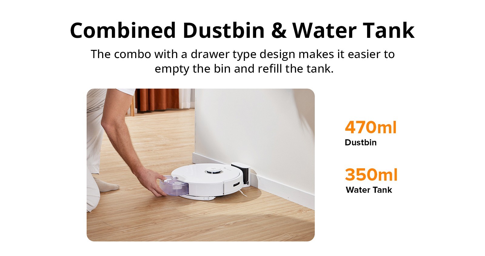 Aspirateur robot Roborock Q8 Max, aspiration 5500 Pa, brosse DuoRoller, navigation LDS, poubelle 470 ml, réservoir d'eau 350 ml